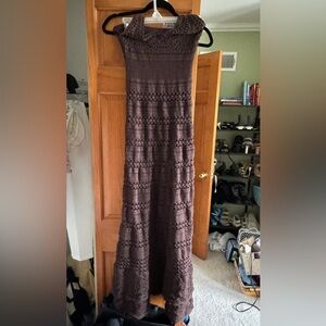 Vintage Victorias Secret Catalog Brown Crochet Dress